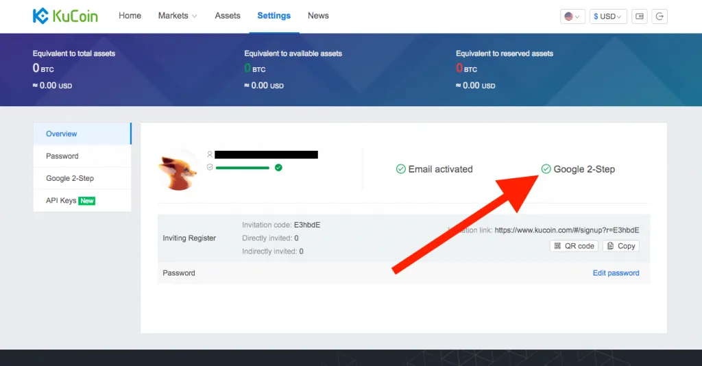 kucoin 二段階認証 完了確認