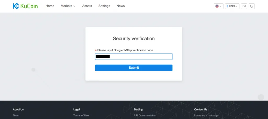 kucoin 二段階認証 再確認